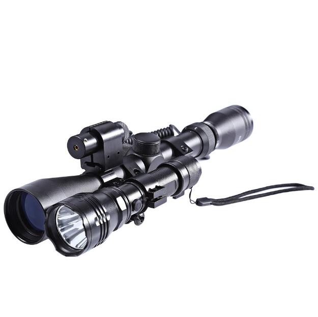 20mm 레일 마운트 사냥 광학 범위 소총 스코프 레이저 손전등 프로 세트 밀 도트 라이플 스코프 건 공기 광학 스나이퍼/20mm Rail Mount Hunting Optics Scope Riflescope Laser Flashlight Pro Set Mil D